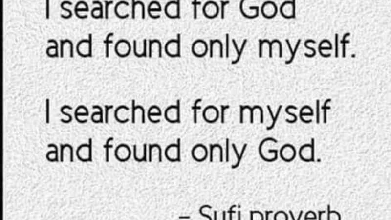 Be still and know that “I” am God.