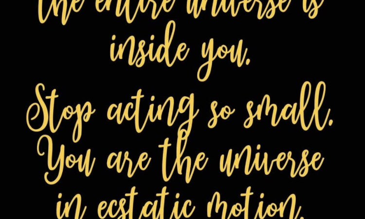 Do Not Feel Lonely… The Entire Universe is Inside You.