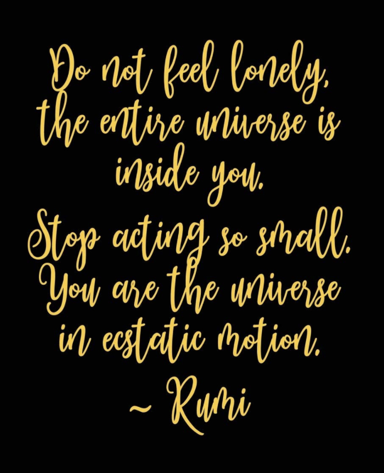 Do Not Feel Lonely… The Entire Universe is Inside You.